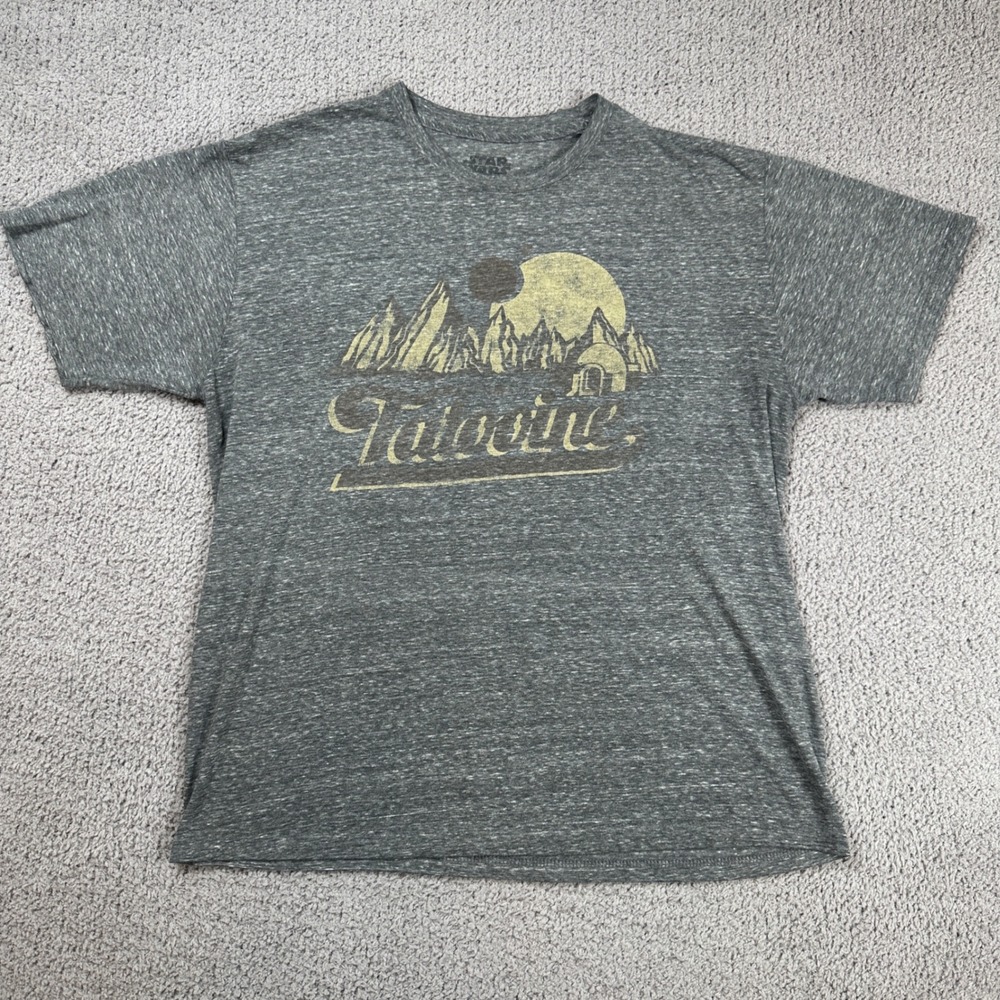 Star Wars Tatooine Graphic T Shirt Mens Large Gray Heathered Short Sleeve Movie